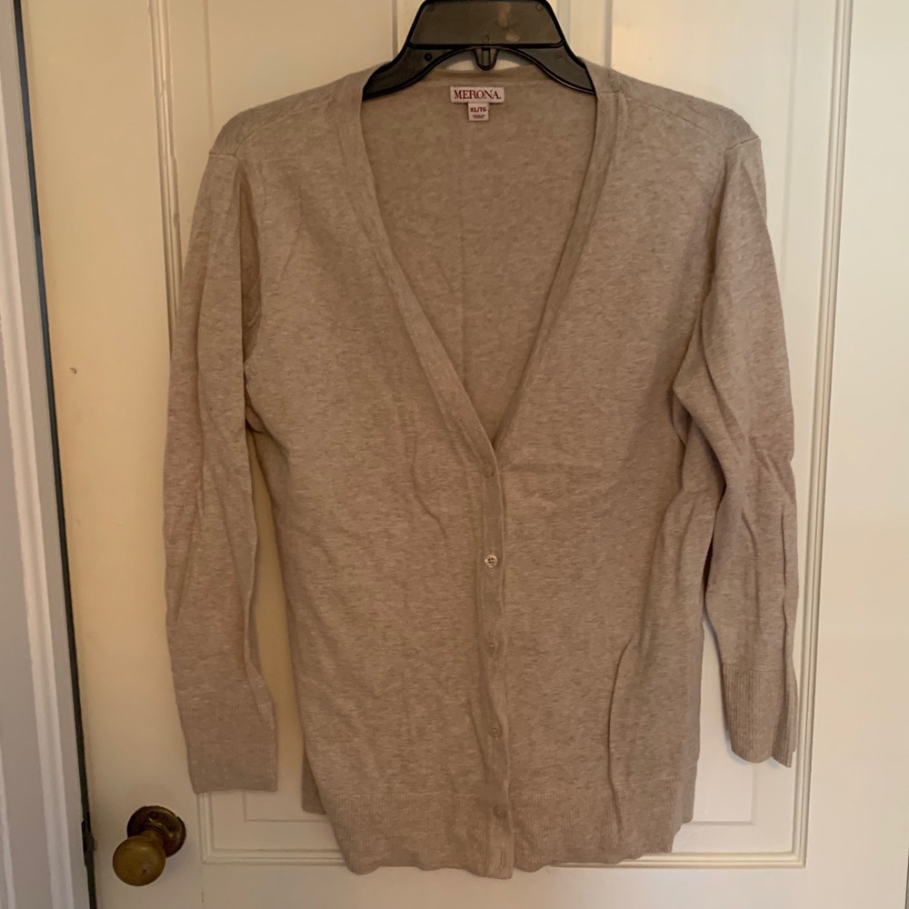 Tan v neck sweater